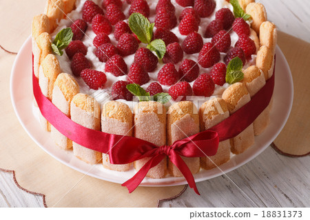 Beautiful raspberry tiramisu with Savoiardi Beautiful raspberry tiramisu with Savoiardi 18831373