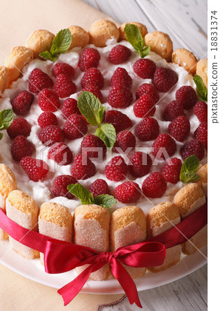 raspberry cake with mascarpone and Savoiardi raspberry cake with mascarpone and Savoiardi 18831374