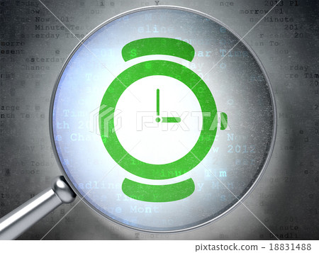 Time concept: Watch with optical glass on digital 18831488