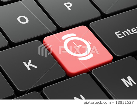 Time concept: Hand Watch on computer keyboard 18831527