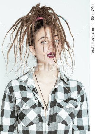 real caucasian woman with dreadlocks hairstyle 18832246