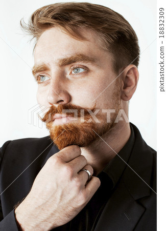 young red hair man with beard and mustache in young red hair man with beard and mustache in 18832309