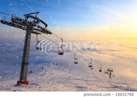 Ski lift on winter day Ski lift on winter day 18832788