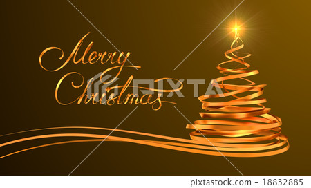 Christmas Tree From Tapes On Yellow Background 18832885