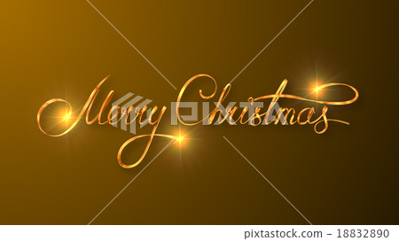 Gold Text Design Of Merry Christmas On Yellow 18832890