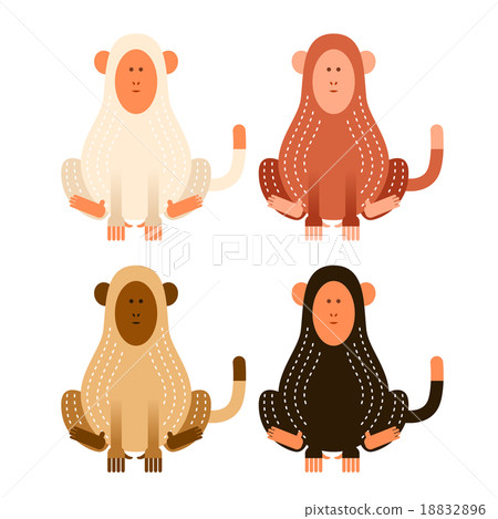 Flat cartoon monkeys Flat cartoon monkeys 18832896