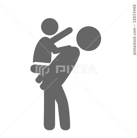 Father and baby play pictogram flat icon isolated Father and baby play pictogram flat icon isolated 18833488