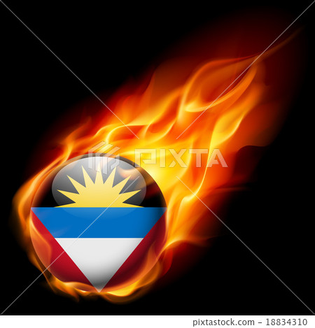 Round glossy icon of Antigua and Barbuda 18834310