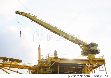 Crane operation transfer cargo on the platform  18834341