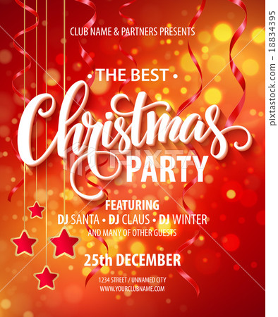 Vector Christmas Party design template. Vector - Stock Illustration ...