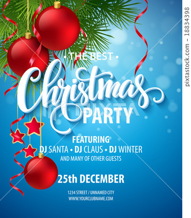 Free Vector Background Christmas Party Tarpaulin Layout - Free Download