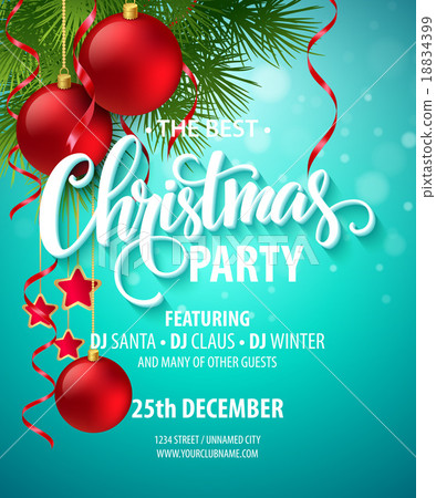 Vector Christmas Party design template. Vector - Stock Illustration ...