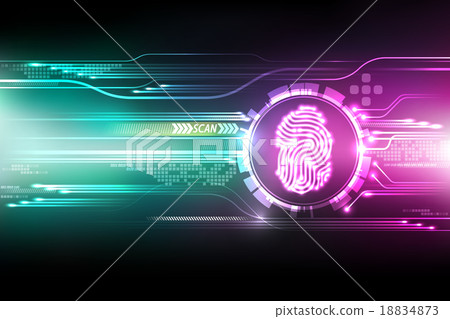 Security system concept with fingerprint-插圖素材 [18834873] - PIXTA圖庫