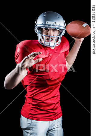American football player throwing ball 18835832