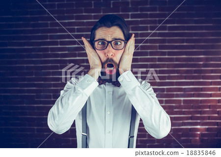 Portrait of shocked hipster Portrait of shocked hipster 18835846