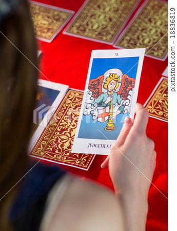 Fortune teller using tarot cards Fortune teller using tarot cards 18836819