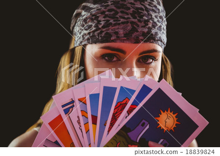 Fortune teller using tarot cards 18839824