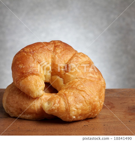 croissant bakery on teakwood table 18841490