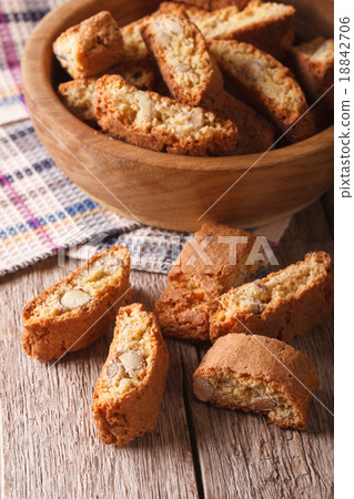 Homemade delicious cookies biscotti with almonds 18842706
