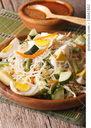 Indonesian gado-gado salad close-up on a plate 18842802