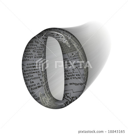 具有動感玻璃風的立體感數字標識（0） 18843165