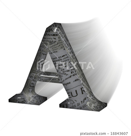 動態玻璃狀字母大寫字母（A）3D標誌 18843607