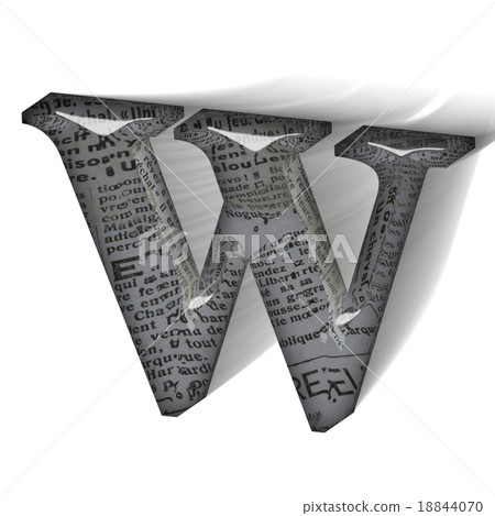 動態玻璃狀字母大寫字母(W)3D標誌 動態玻璃狀字母大寫字母(W)3D標誌 18844070