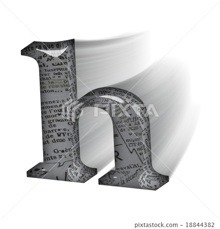 動態玻璃狀字母小寫字母（h）3D標誌 18844382
