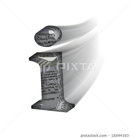 動態玻璃狀字母小寫字母（i）3D標誌 18844383
