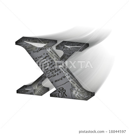 動態玻璃狀字母小寫字母（x）3D標誌 18844597