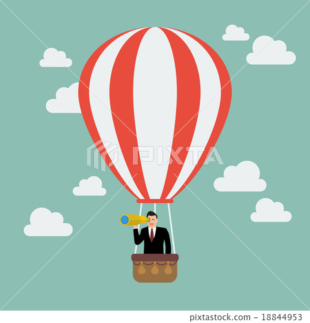 Businessman in hot air balloon search to success 18844953