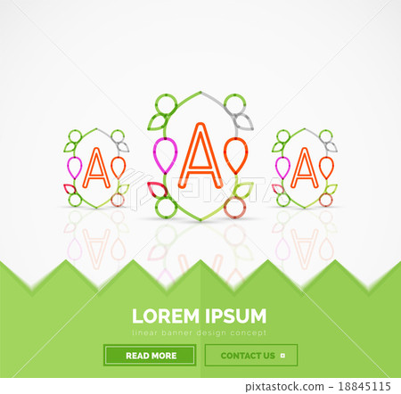 Abstract geometric linear hipster floral icon 18845115