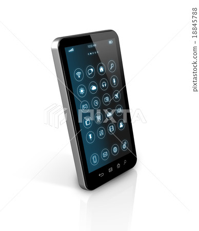 Smart phone with apps icons interface Smart phone with apps icons interface 18845788