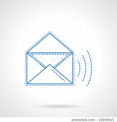 E-mail blue flat line vector icon - Stock Illustration [18846925] - PIXTA