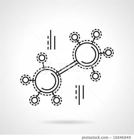 Molecule flat line vector icon 18846949