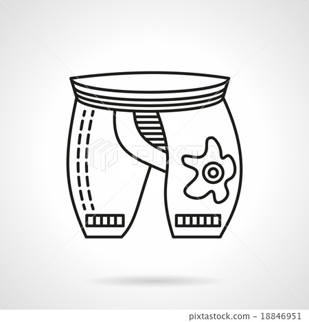 Black line cyclist shorts vector icon 18846951