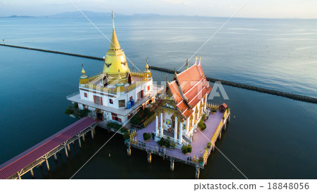 aerial view of wat hongtong temple thailand 18848056