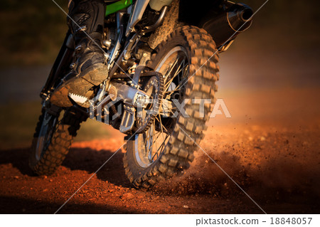 action of enduro motorcycle on dirt track action of enduro motorcycle on dirt track 18848057
