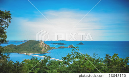 high view of sea scape and island high view of sea scape and island 18848150