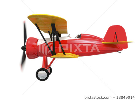 The side of the red biplane 18849014