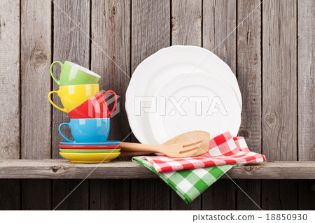 Kitchen utensils on shelf 18850930