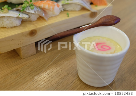 Cup of Japanese egg custard (Chawanmushi) Cup of Japanese egg custard (Chawanmushi) 18852488
