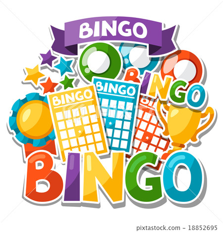 Bingo or lottery game background with balls and 18852695