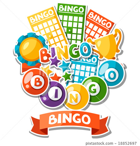 Bingo or lottery game background with balls and 18852697