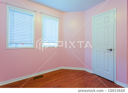 Empty Bedroom in pink color Empty Bedroom in pink color 18853688