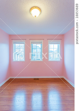 Empty Bedroom in pink color Empty Bedroom in pink color 18853689