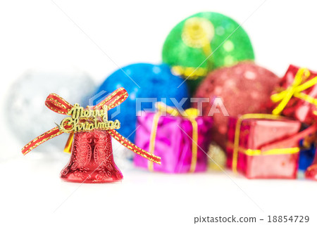 red Bells with Christmas decoration on white  18854729