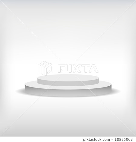 3d isolated Empty white podium on gray - Stock Illustration [18855062 ...
