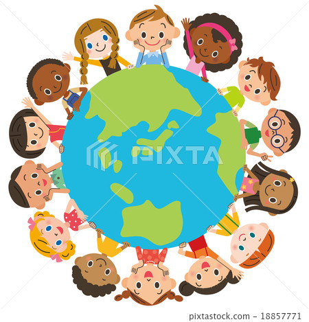 Children surrounding the earth Children surrounding the earth 18857771