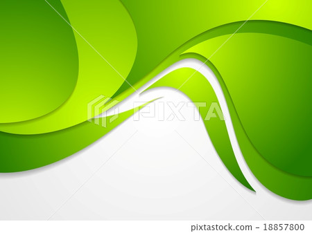 Bright green corporate wavy background - Stock Illustration [18857800 ...